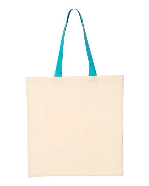 Q-Tees Economical Tote with Contrast-Color Handles QTB6000