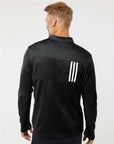 Adidas Men's 3-Stripes Double-Knit Quarter-Zip Pullover A482
