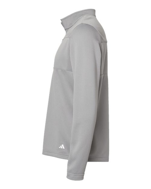 Adidas Men's 3-Stripes Double-Knit Quarter-Zip Pullover A482