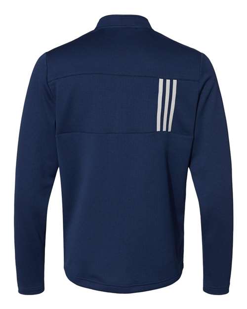 Adidas Men's 3-Stripes Double-Knit Quarter-Zip Pullover A482