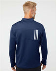 Adidas Men's 3-Stripes Double-Knit Quarter-Zip Pullover A482
