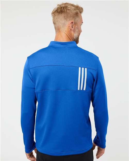 Adidas Men's 3-Stripes Double-Knit Quarter-Zip Pullover A482