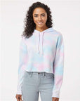 Independent Trading Co. Women’s Lightweight Crop Hooded Sweatshirt AFX64CRP