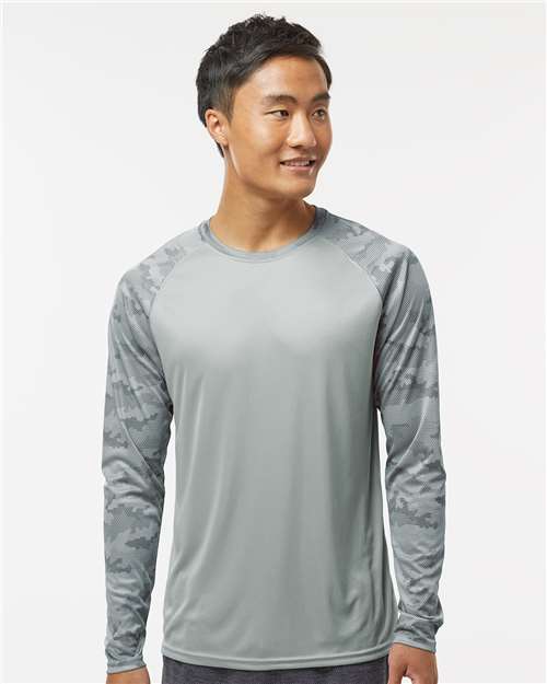Paragon Unisex Cayman Performance Camo Colorblocked Long Sleeve T-Shirt 216