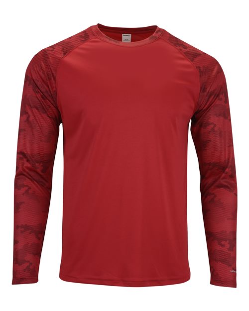 Paragon Unisex Cayman Performance Camo Colorblocked Long Sleeve T-Shirt 216