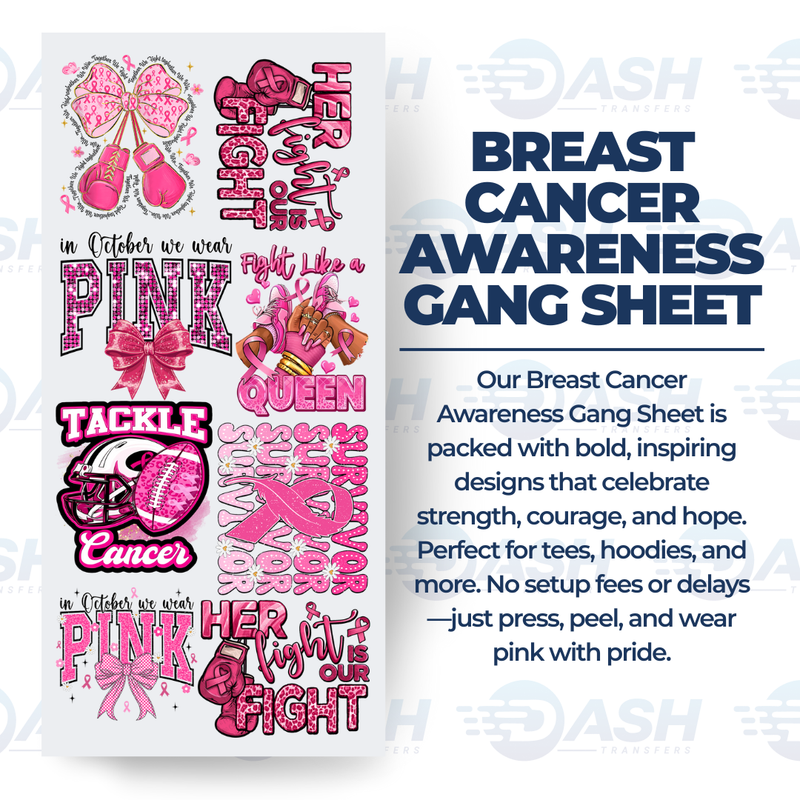 22x48 Inches Breast Cancer Awareness Gang sheet