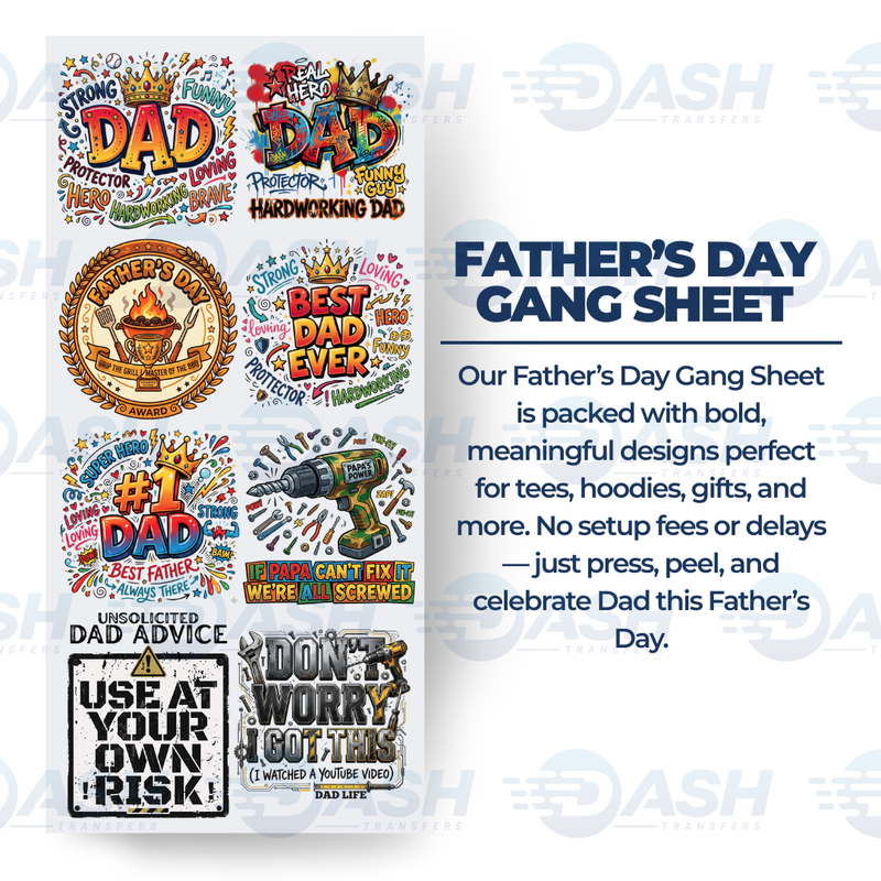 22x48 Inches Father's Day Gang sheet