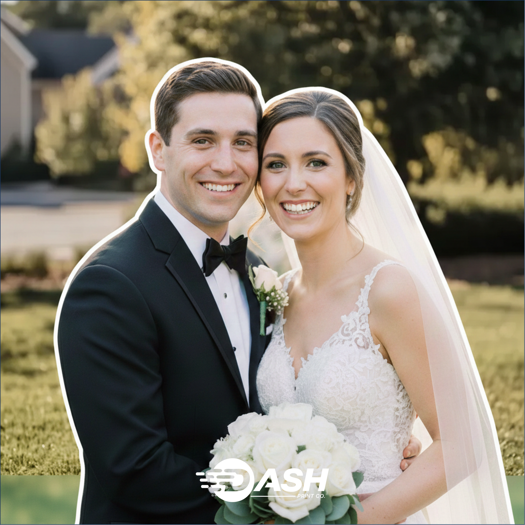 Waist-Up Wedding Cut-Out