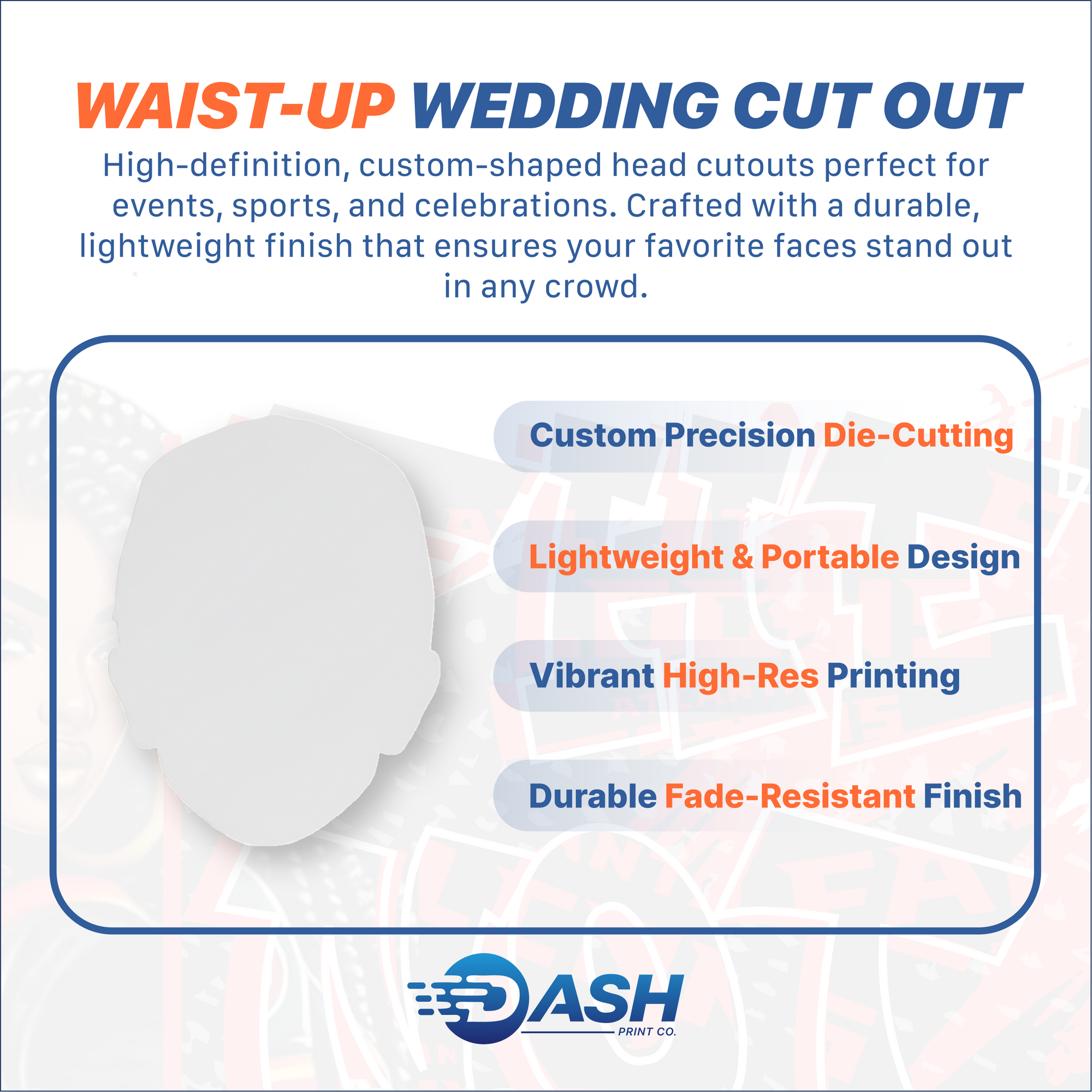 Waist-Up Wedding Cut-Out
